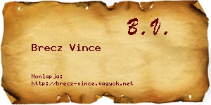Brecz Vince névjegykártya